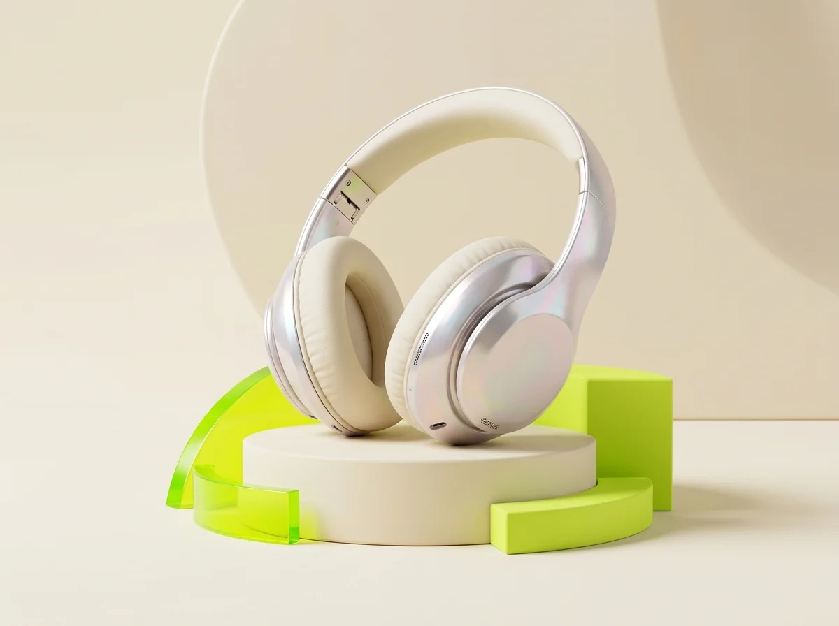 Nano Banana 2.1 generated example - Ceramic headphones ad